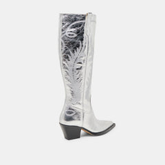 Dolce Vita SHOES | Ryatt Extra Wide Calf Silver Boots | Distressed Leather Boots
 – Dolce Vita