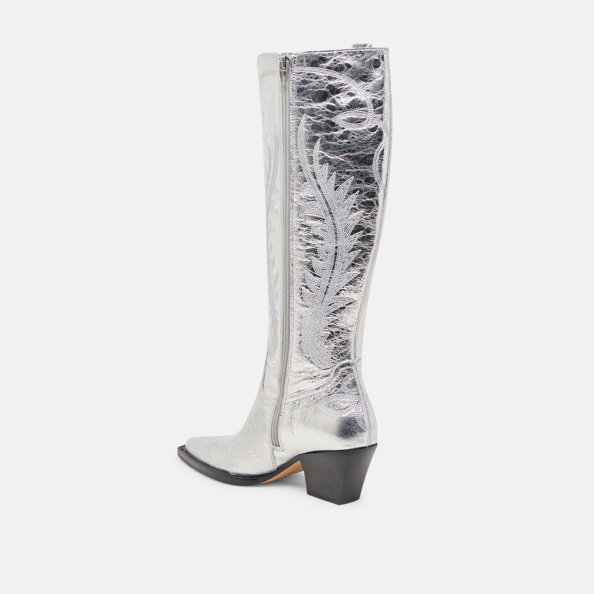 Dolce Vita SHOES | Ryatt Extra Wide Calf Silver Boots | Distressed Leather Boots
 – Dolce Vita