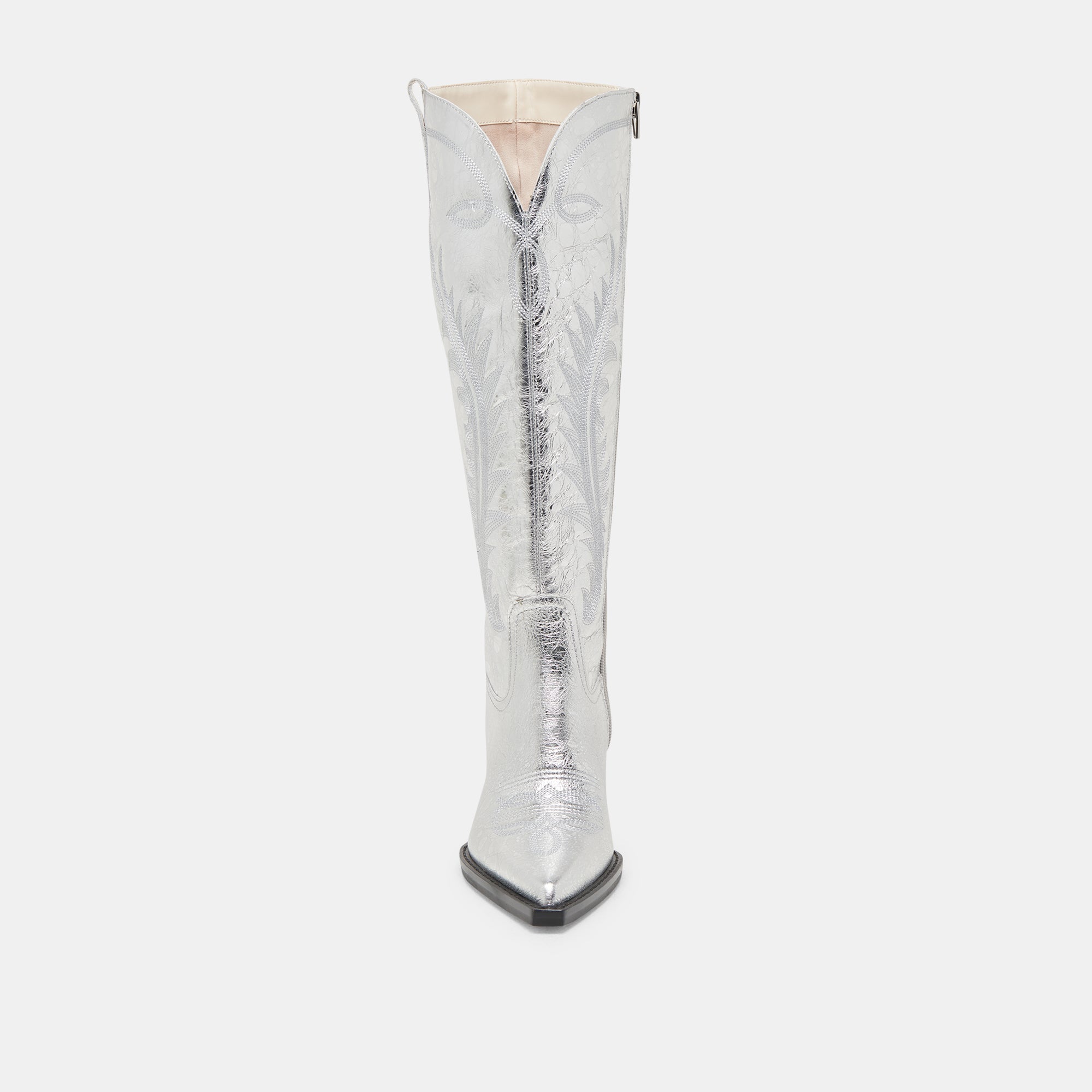 Dolce Vita SHOES | Ryatt Extra Wide Calf Silver Boots | Distressed Leather Boots
 – Dolce Vita