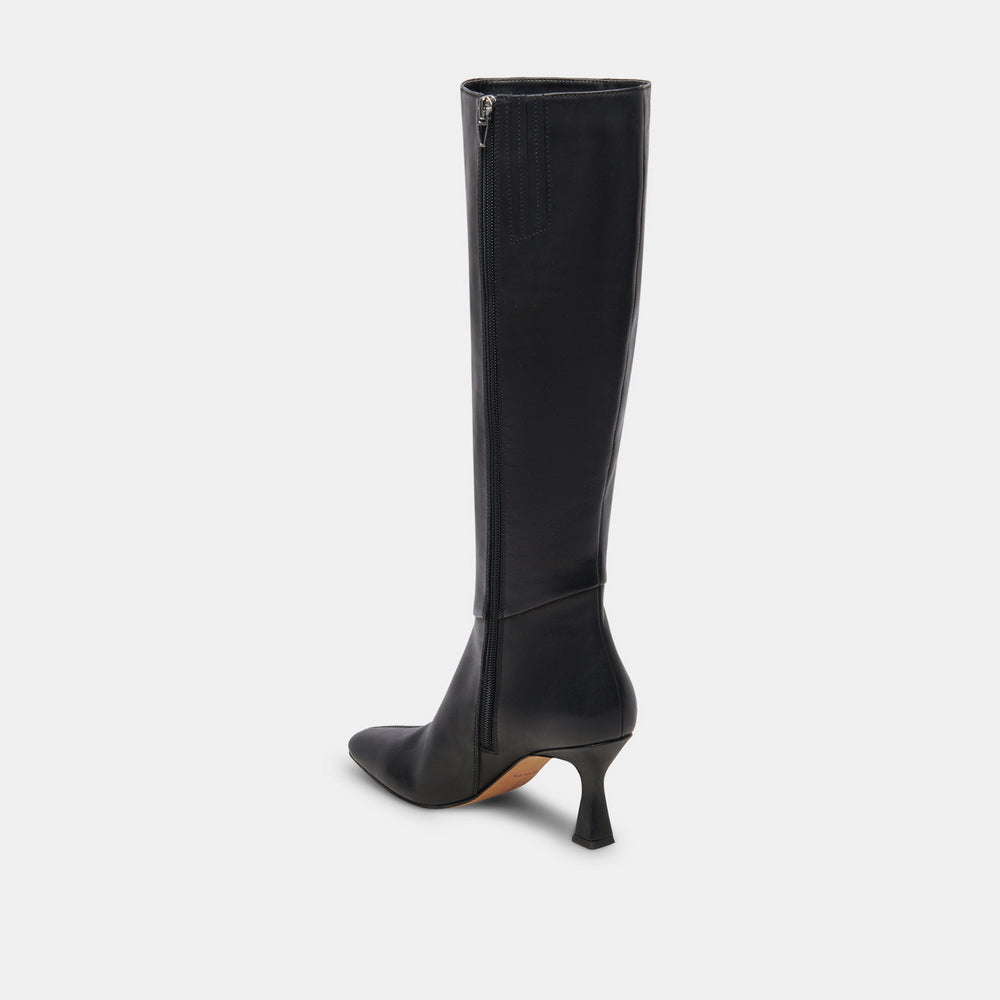 Dolce Vita SHOES | Gyra Wide Calf Black Leather Boots | Black Knee-High Wide Calf Boots
 – Dolce Vita
