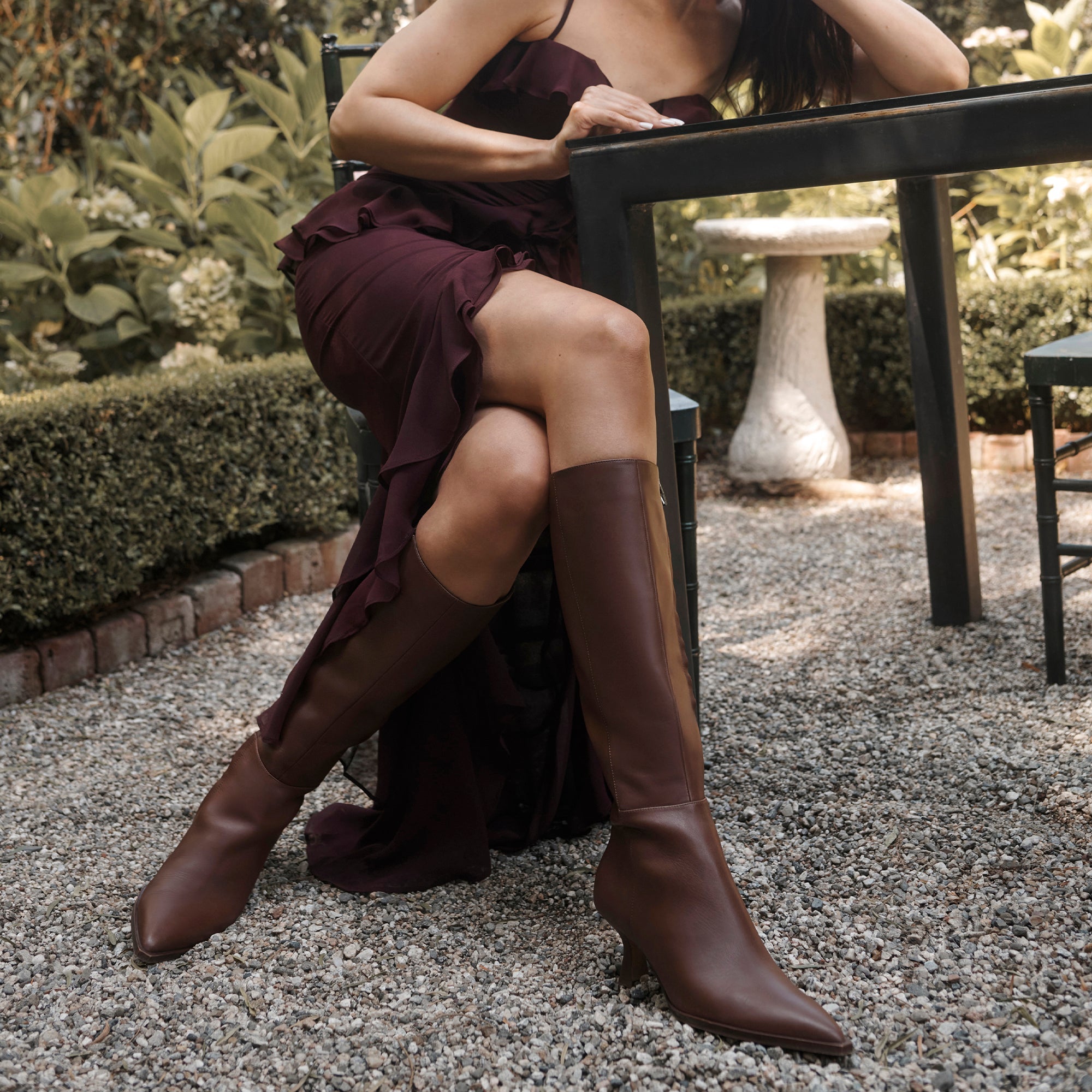 Dolce Vita SHOES | Auggie Chocolate Leather Narrow Calf Boots