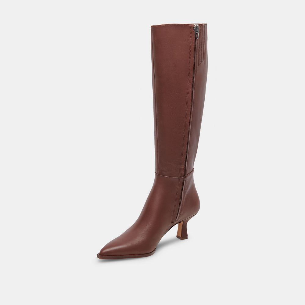 Dolce Vita SHOES | Auggie Chocolate Leather Narrow Calf Boots