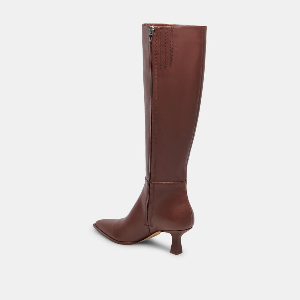 Dolce Vita SHOES | Auggie Chocolate Leather Narrow Calf Boots