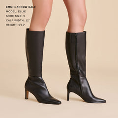 Dolce Vita SHOES | Emmi Black Leather Narrow Calf Boots