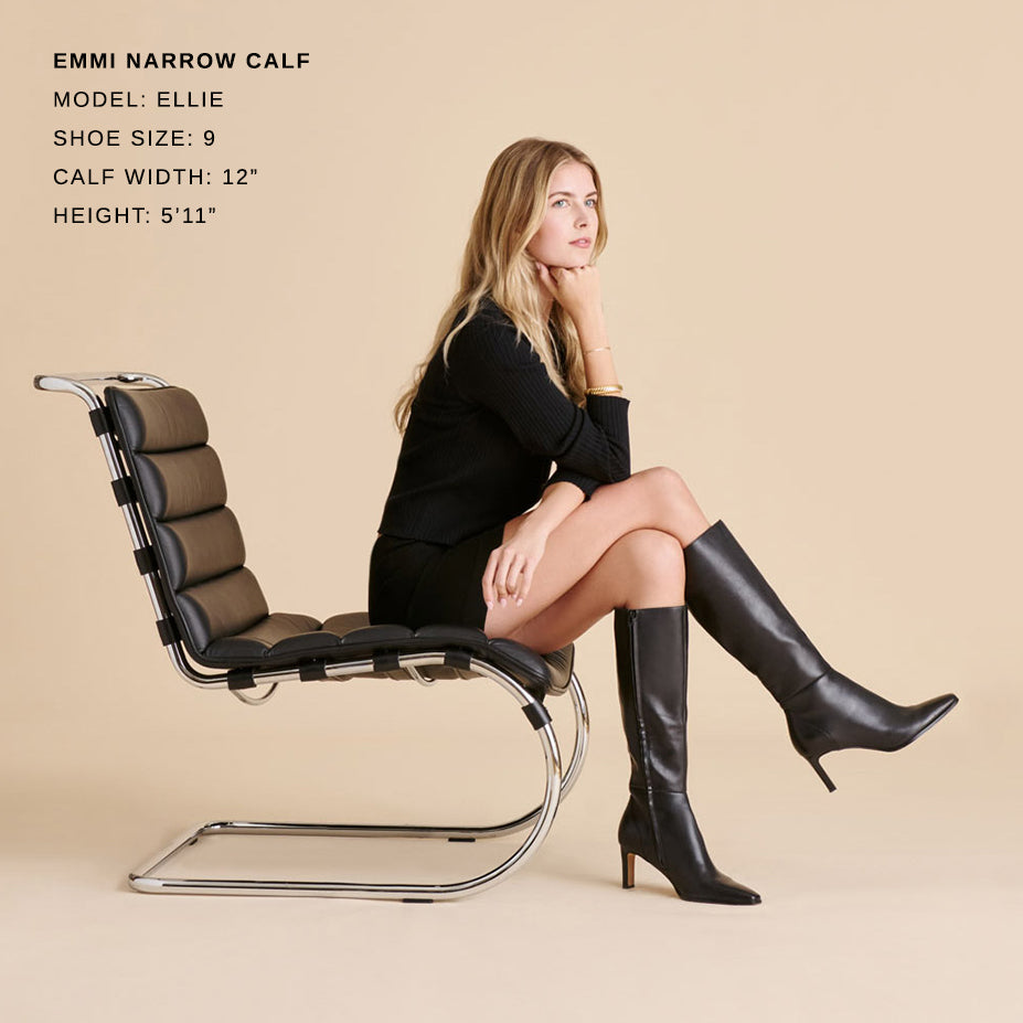 Dolce Vita SHOES | Emmi Black Leather Narrow Calf Boots
