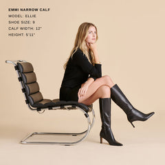 Dolce Vita SHOES | Emmi Black Leather Narrow Calf Boots