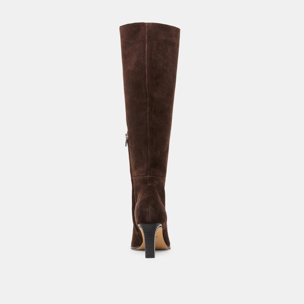 Dolce Vita SHOES | Emmi Narrow Calf Dk Brown Suede Boots