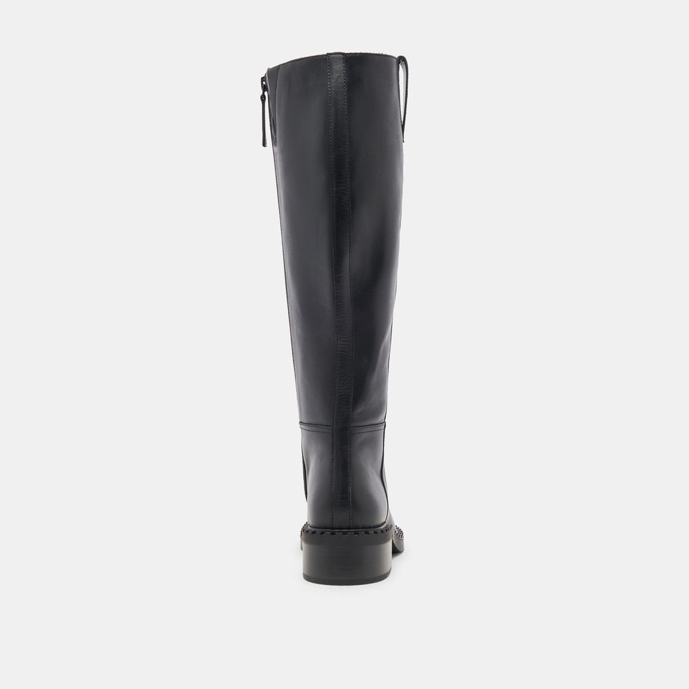 Dolce Vita SHOES | Glory H2O Waterproof Black Leather Wide Calf Boots
