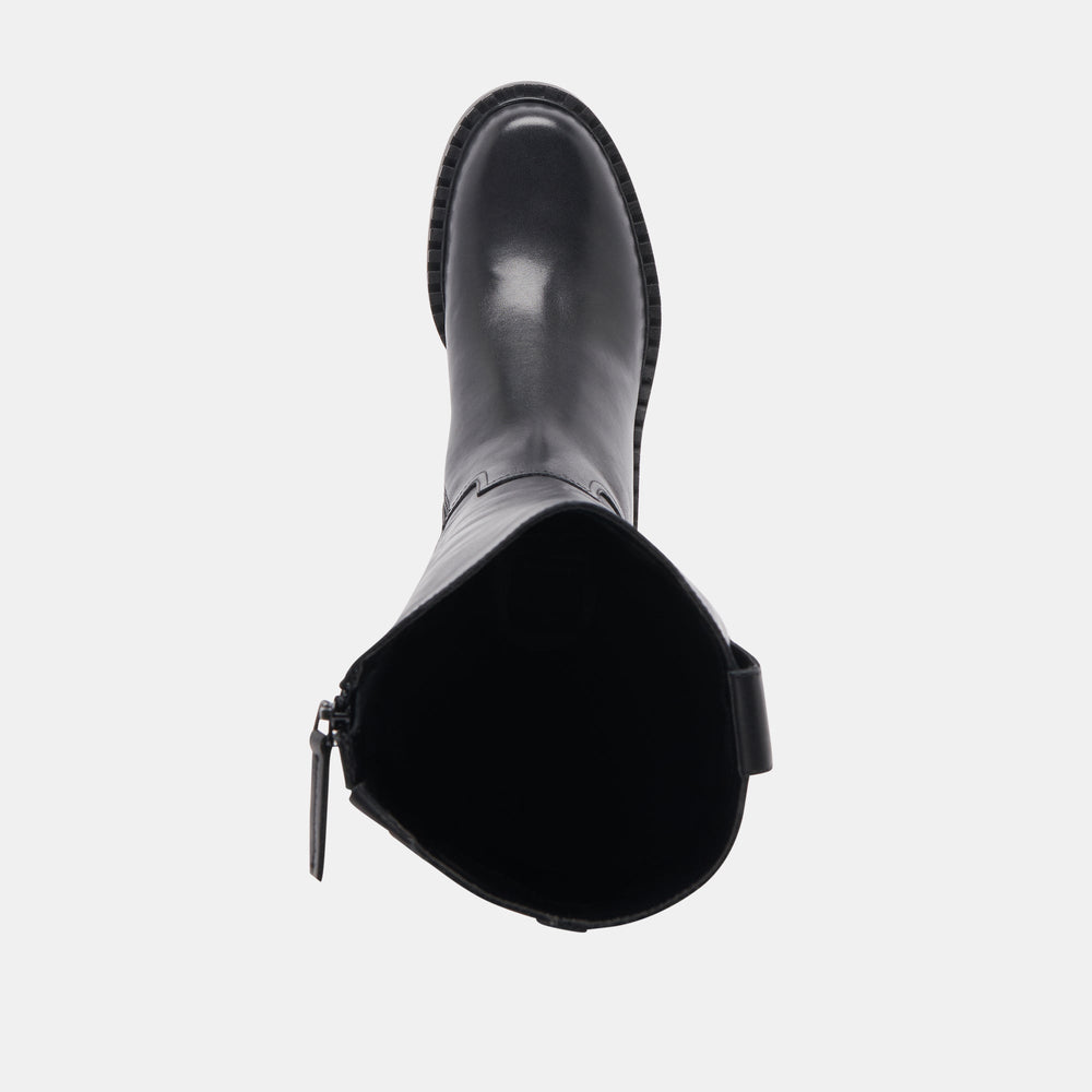 Dolce Vita SHOES | Glory H2O Waterproof Black Leather Wide Calf Boots