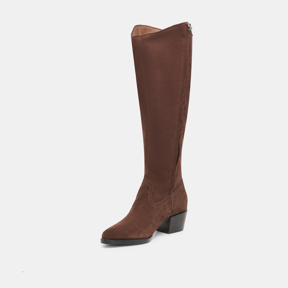 Dolce Vita SHOES | Virona H2O Waterproof Dk Brown Suede Wide Calf Boots