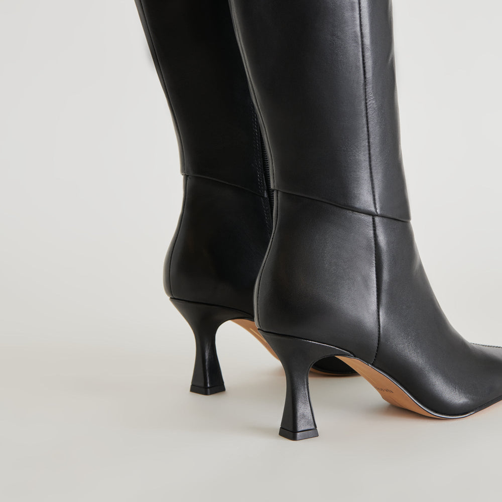 Dolce Vita SHOES | Gyra Wide Calf Black Leather Boots | Black Knee-High Wide Calf Boots
 – Dolce Vita