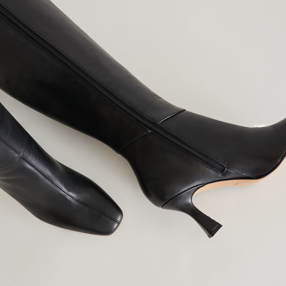 Dolce Vita SHOES | Gyra Wide Calf Black Leather Boots | Black Knee-High Wide Calf Boots
 – Dolce Vita