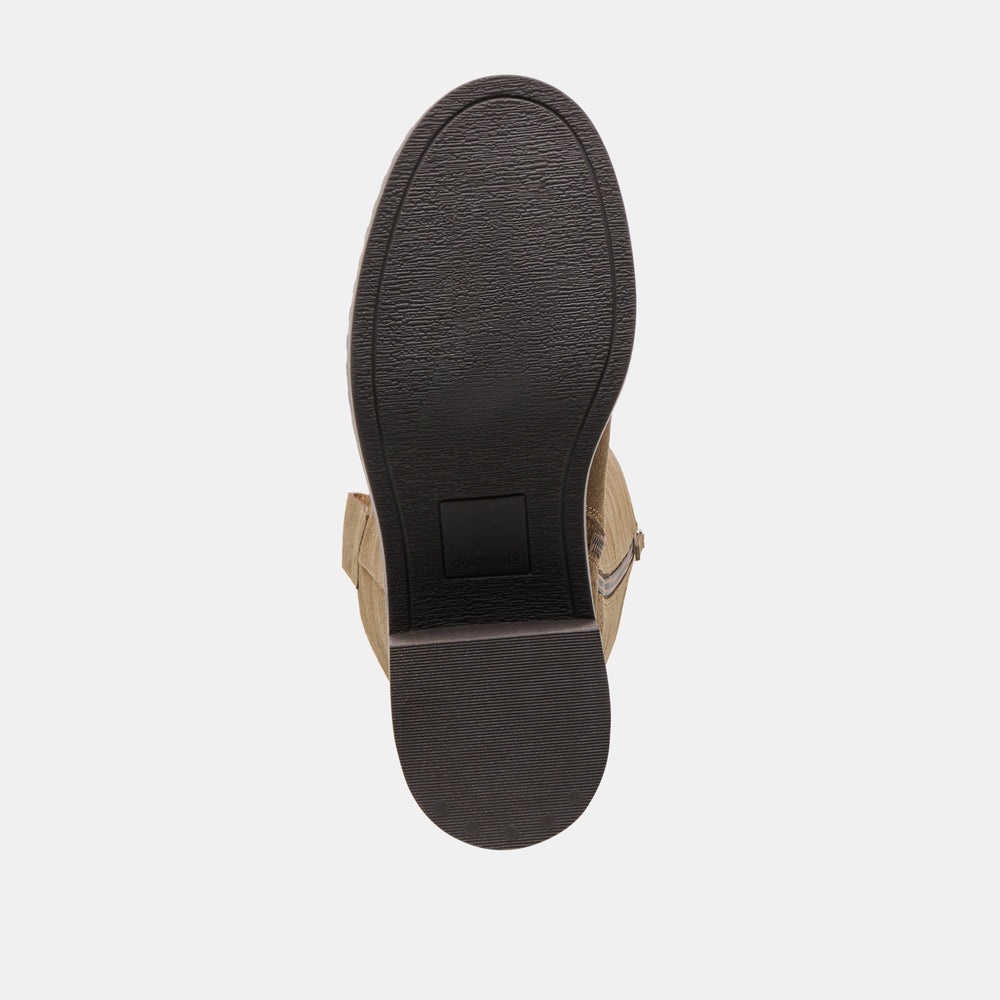 Dolce Vita SHOES | Glory H2O Waterproof Olive Suede Wide Calf Boots