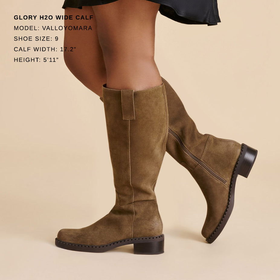 Dolce Vita SHOES | Glory H2O Waterproof Olive Suede Wide Calf Boots