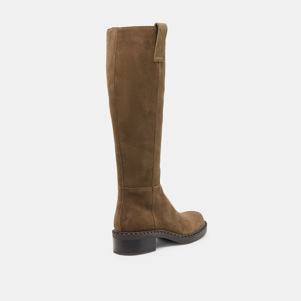 Dolce Vita SHOES | Glory H2O Waterproof Olive Suede Wide Calf Boots
