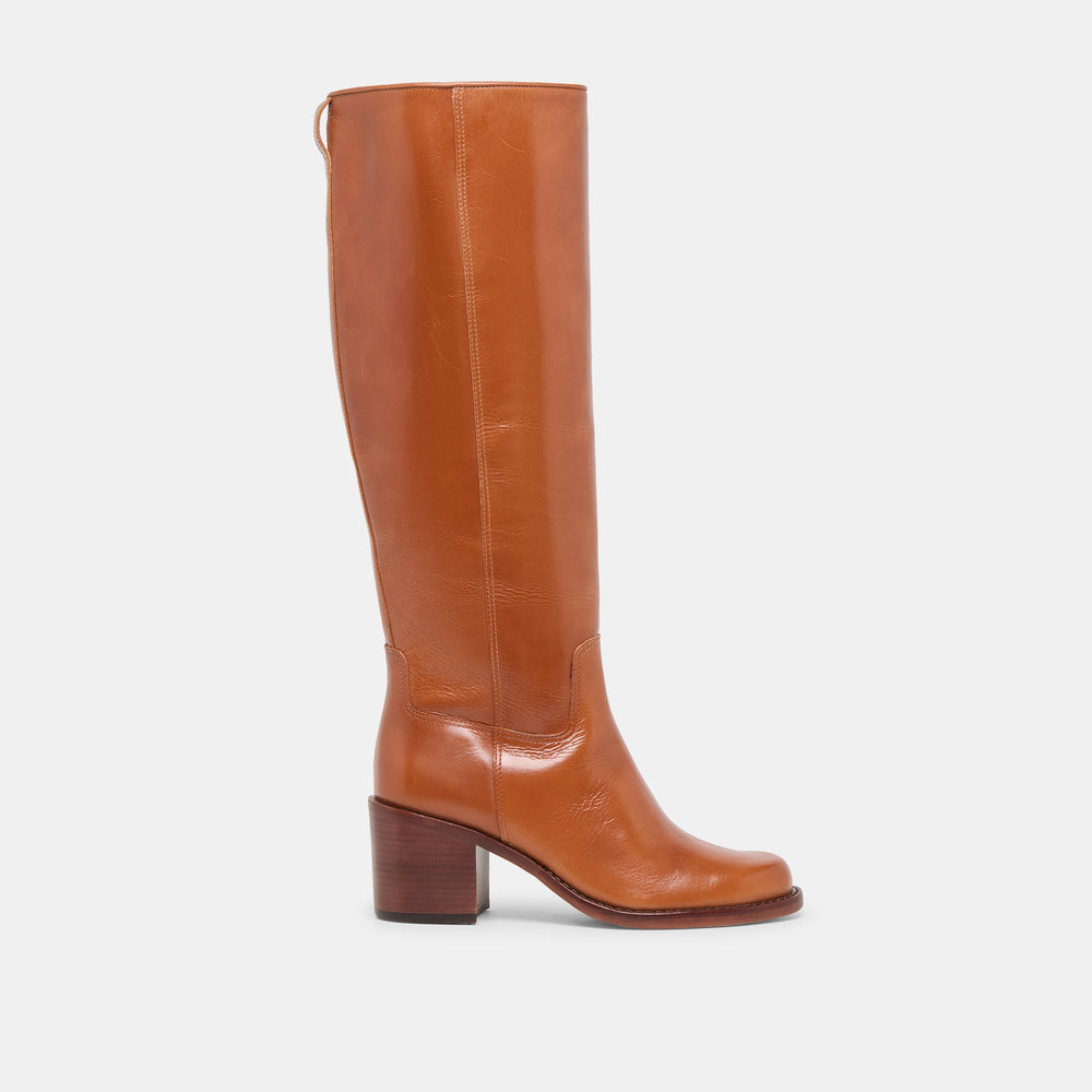 Dolce Vita SHOES | Lucyle Tan Leather Wide Calf Boots