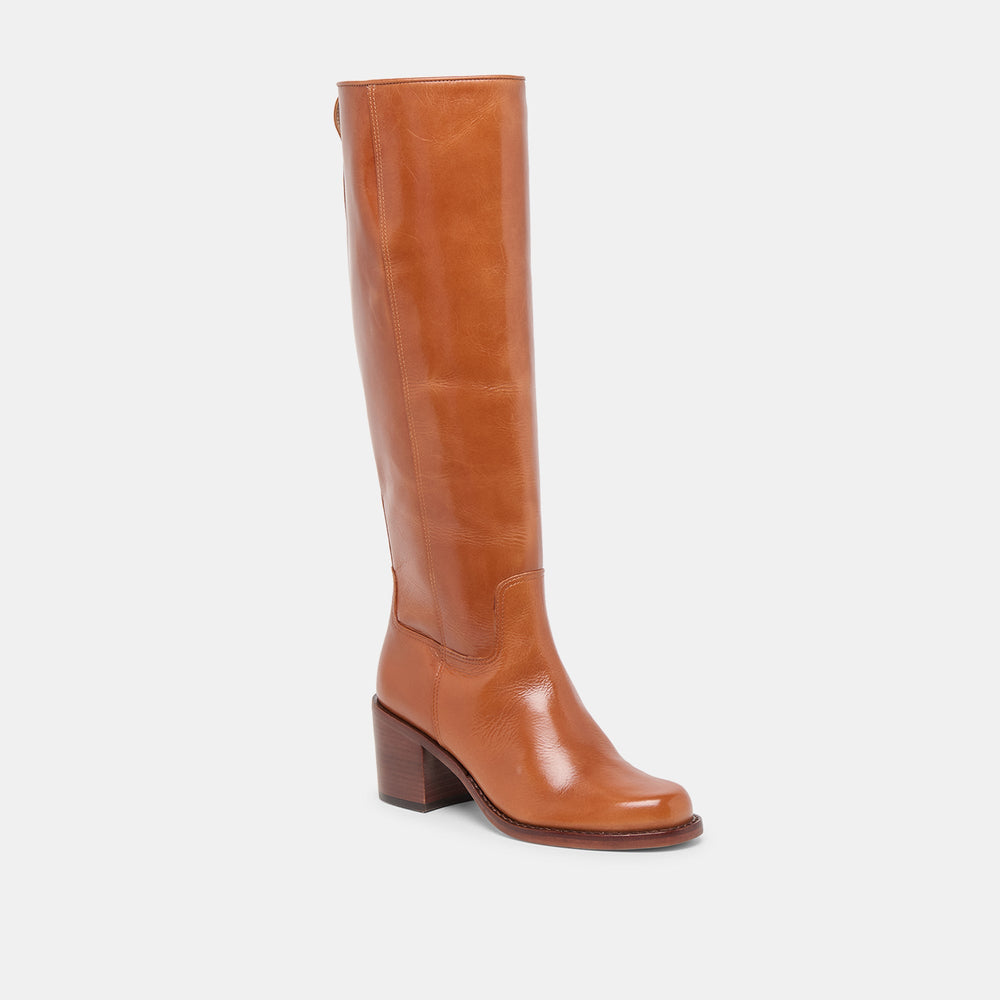 Dolce Vita SHOES | Lucyle Tan Leather Wide Calf Boots