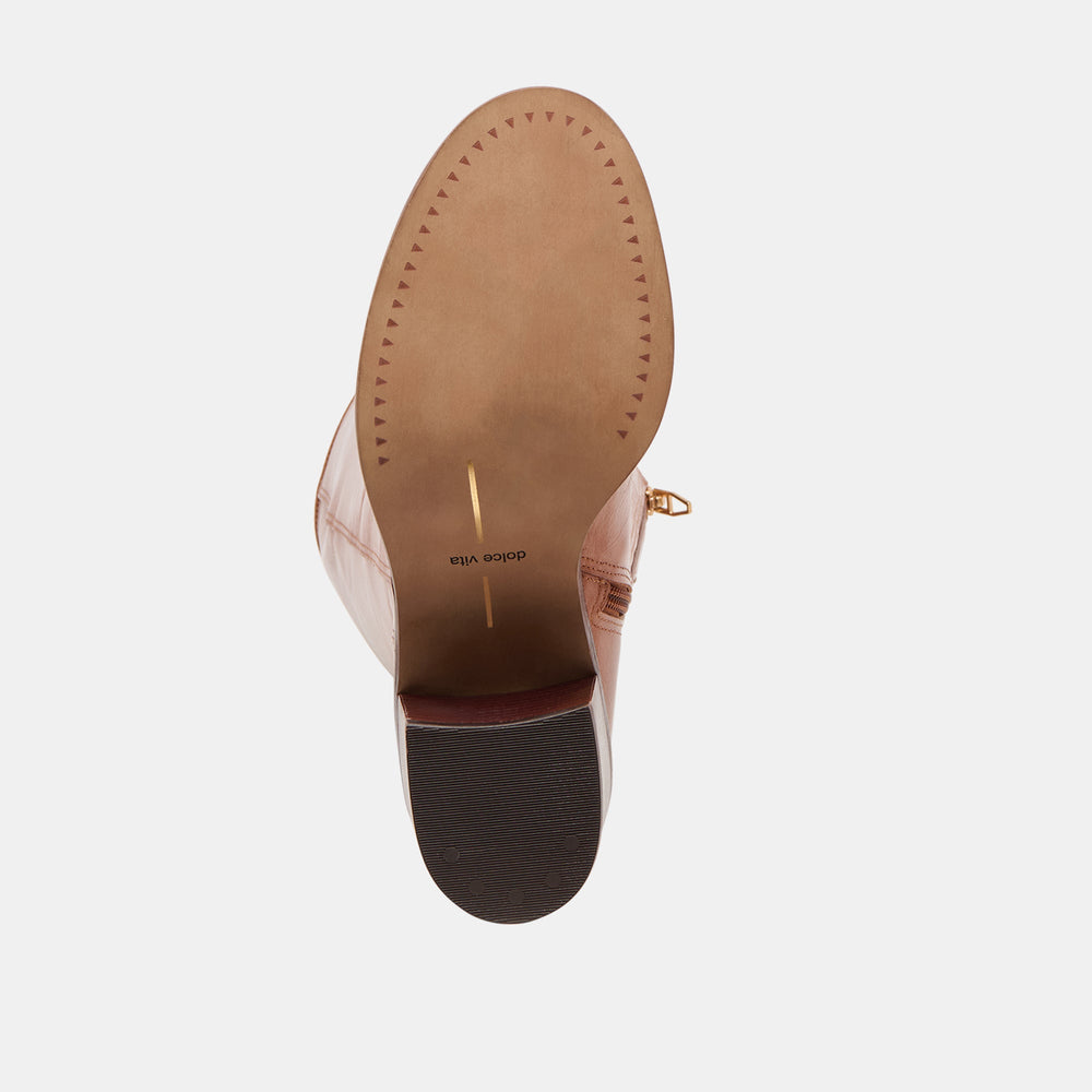Dolce Vita SHOES | Lucyle Tan Leather Wide Calf Boots