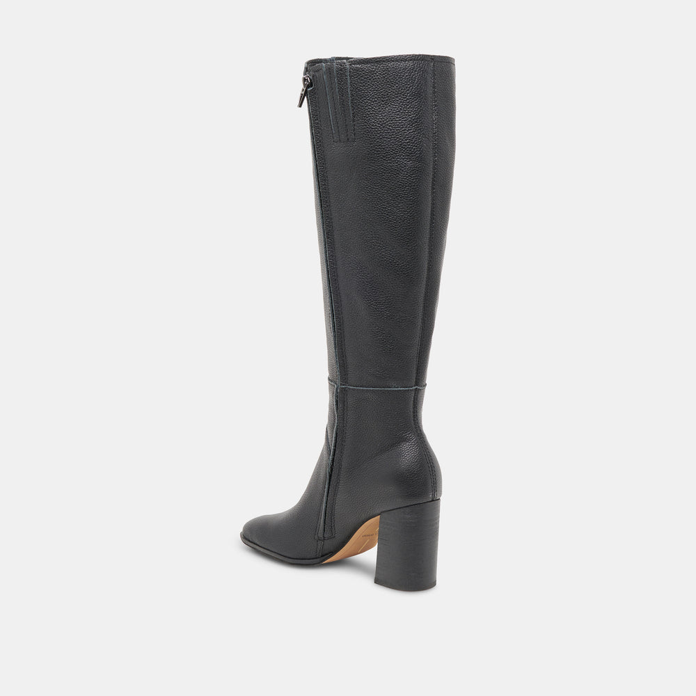 Dolce Vita SHOES | FYNN Wide Calf Boots Onyx Leather | Women's Onyx Knee-High Boots
 – Dolce Vita