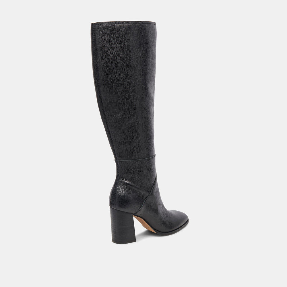 Dolce Vita SHOES | FYNN Wide Calf Boots Onyx Leather | Women's Onyx Knee-High Boots
 – Dolce Vita