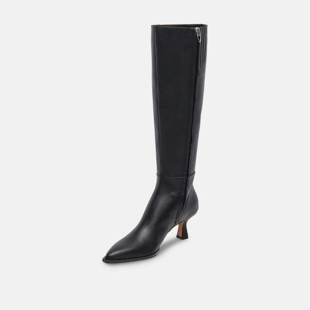 Dolce Vita SHOES | Auggie Wide Calf Boots | Black Leather Boots by Dolce Vita