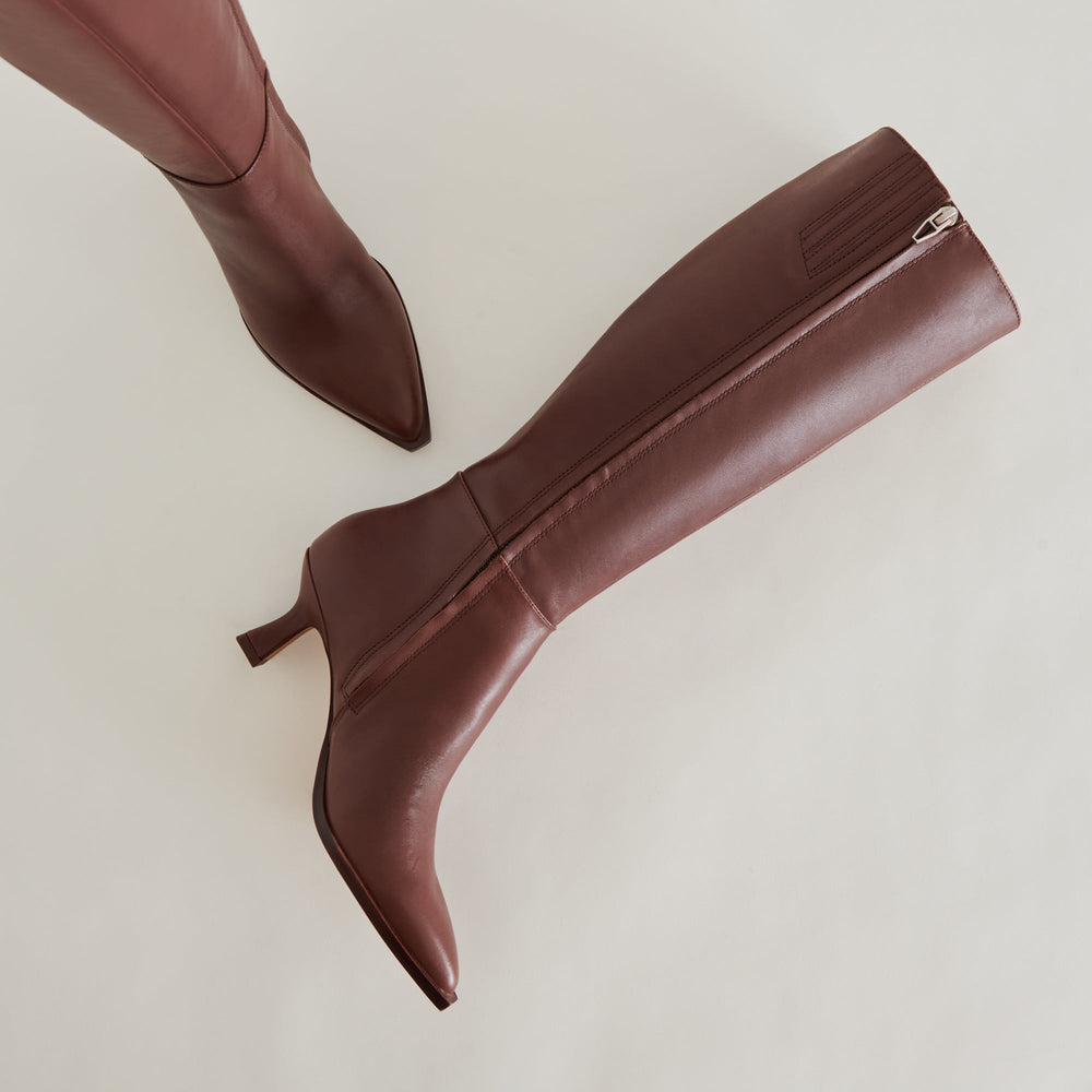 Dolce Vita SHOES | Auggie Wide Calf Boots | Chocolate Leather Boots by Dolce Vita