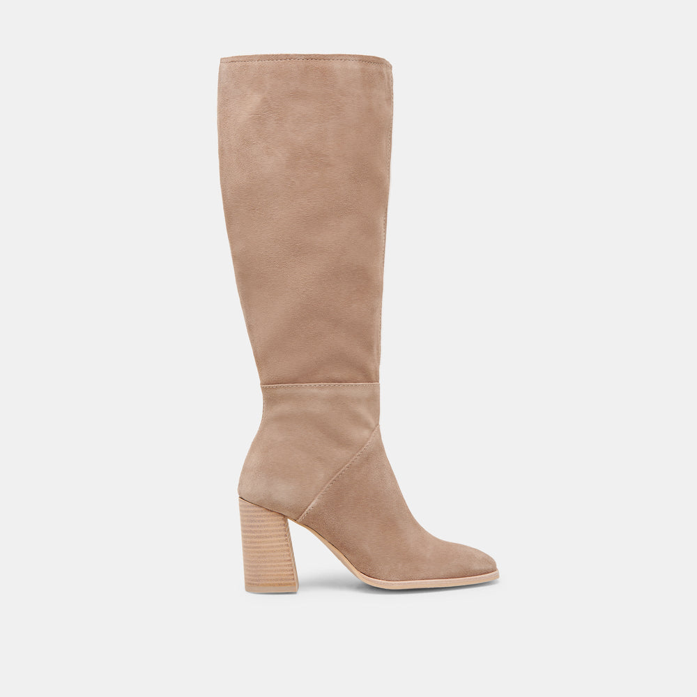 Dolce Vita SHOES | FYNN Wide Calf Boots Truffle Suede | Truffle Suede Knee-High Boots
 – Dolce Vita