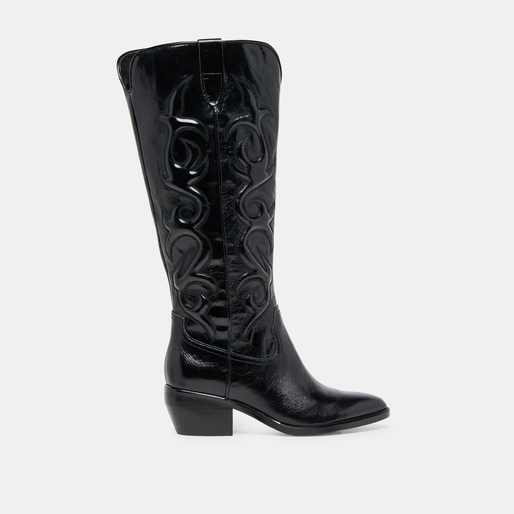 Dolce Vita SHOES | Mirla Black Leather Wide Calf Boots