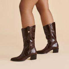 Dolce Vita SHOES | Vern Chocolate Leather Wide Calf Boots