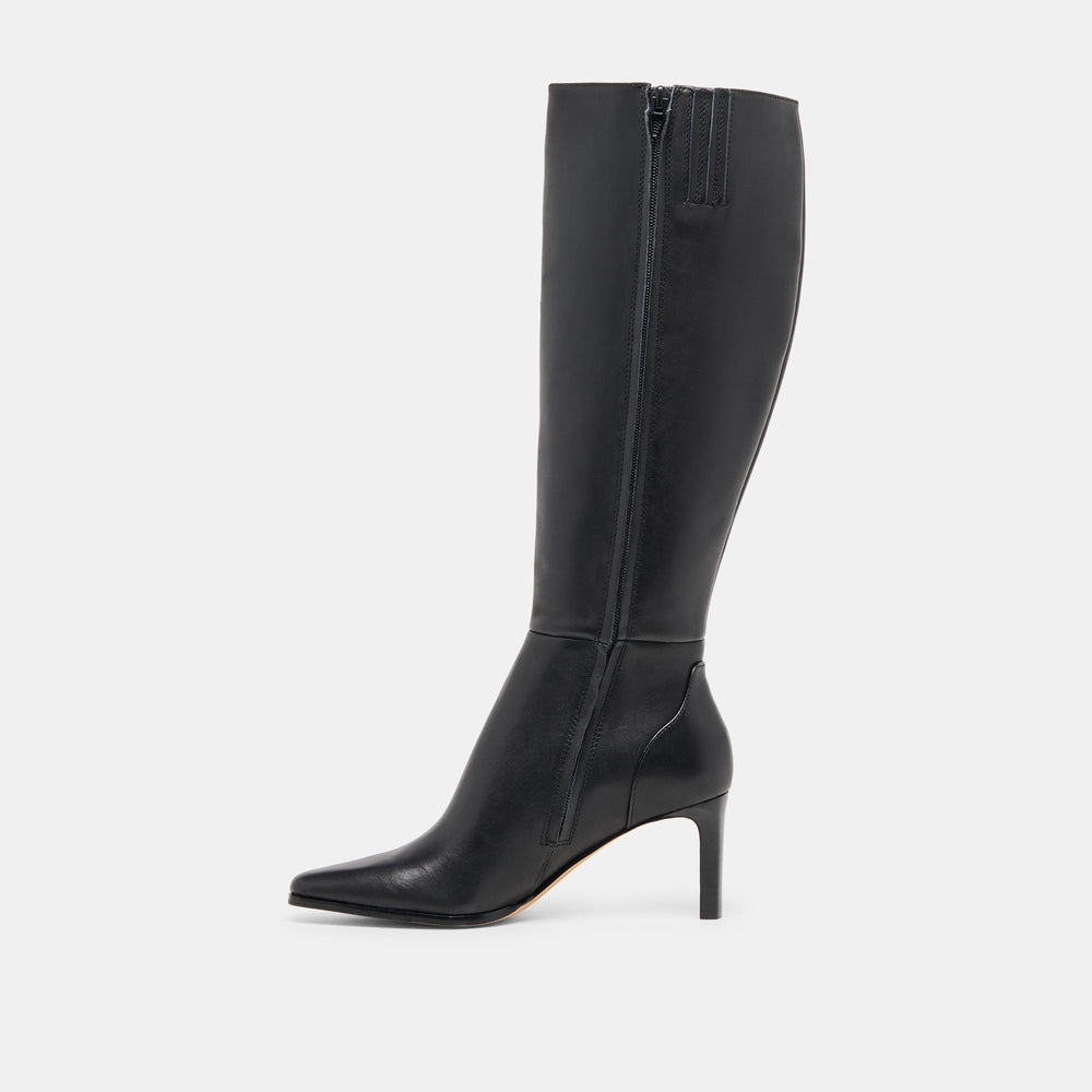 Dolce Vita SHOES | Emmi Black Leather Wide Calf Boots