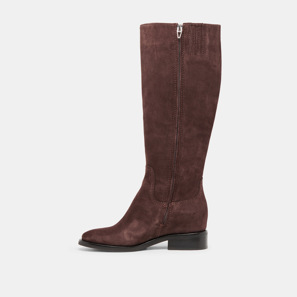 Dolce Vita SHOES | Kilian H2O Waterproof Mahogany Suede Wide Calf Boots