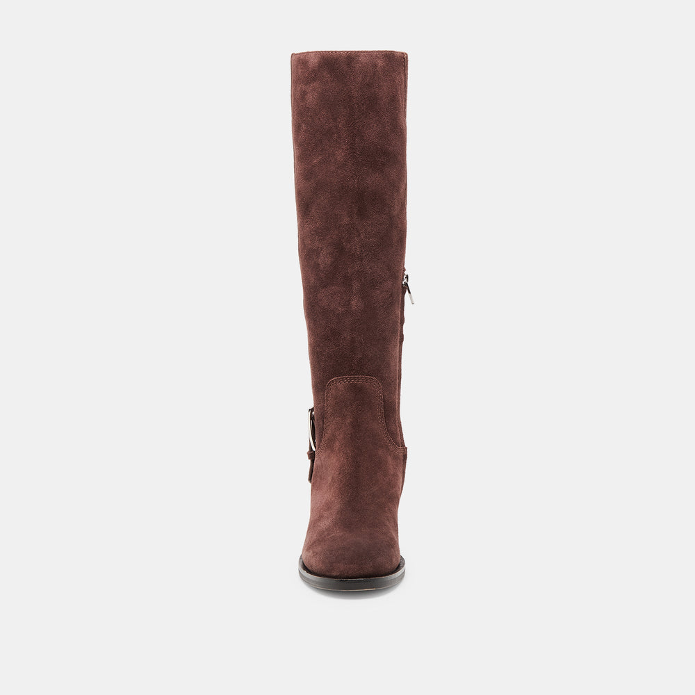 Dolce Vita SHOES | Kilian H2O Waterproof Mahogany Suede Wide Calf Boots