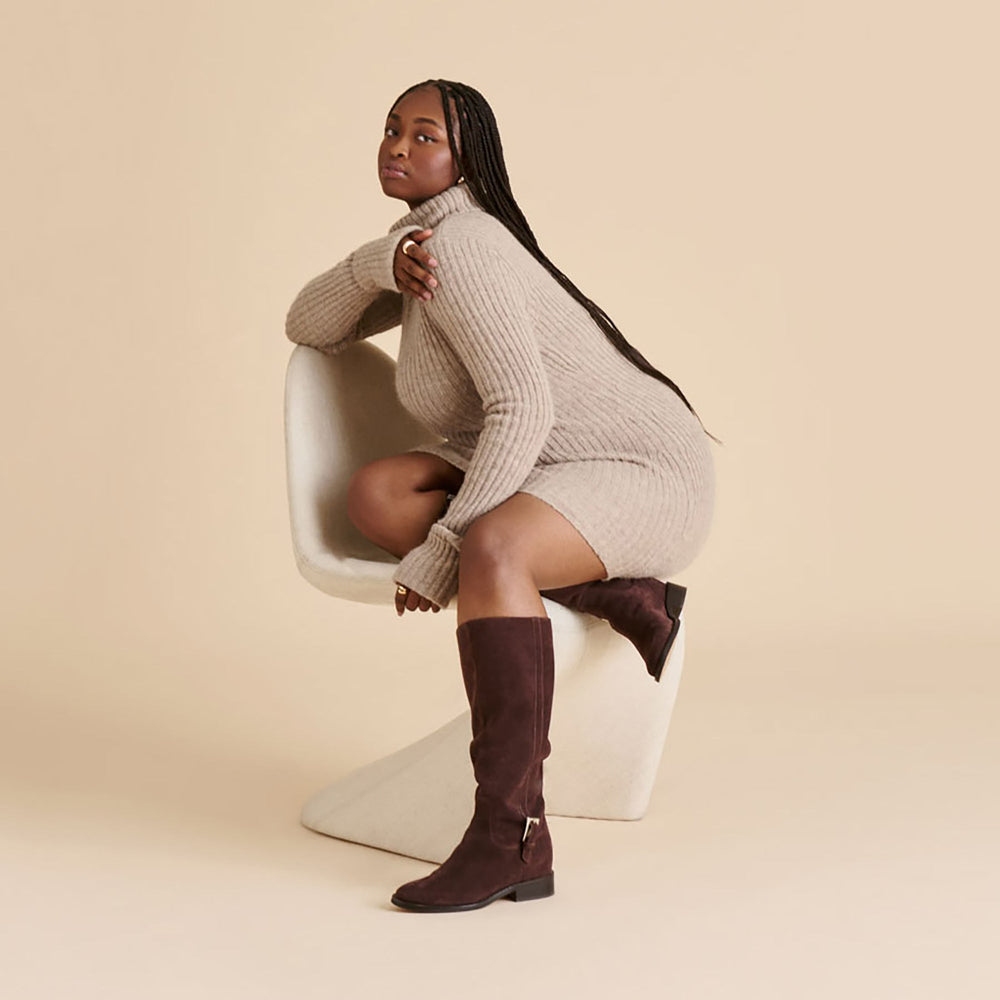 Dolce Vita SHOES | Kilian H2O Waterproof Mahogany Suede Wide Calf Boots