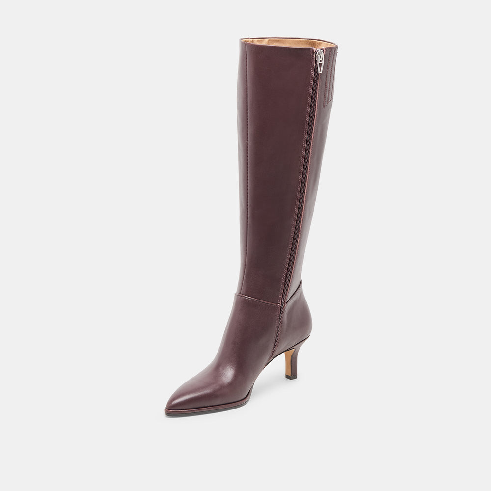 Dolce Vita SHOES | Aldy Mulberry Leather Wide Calf Boots