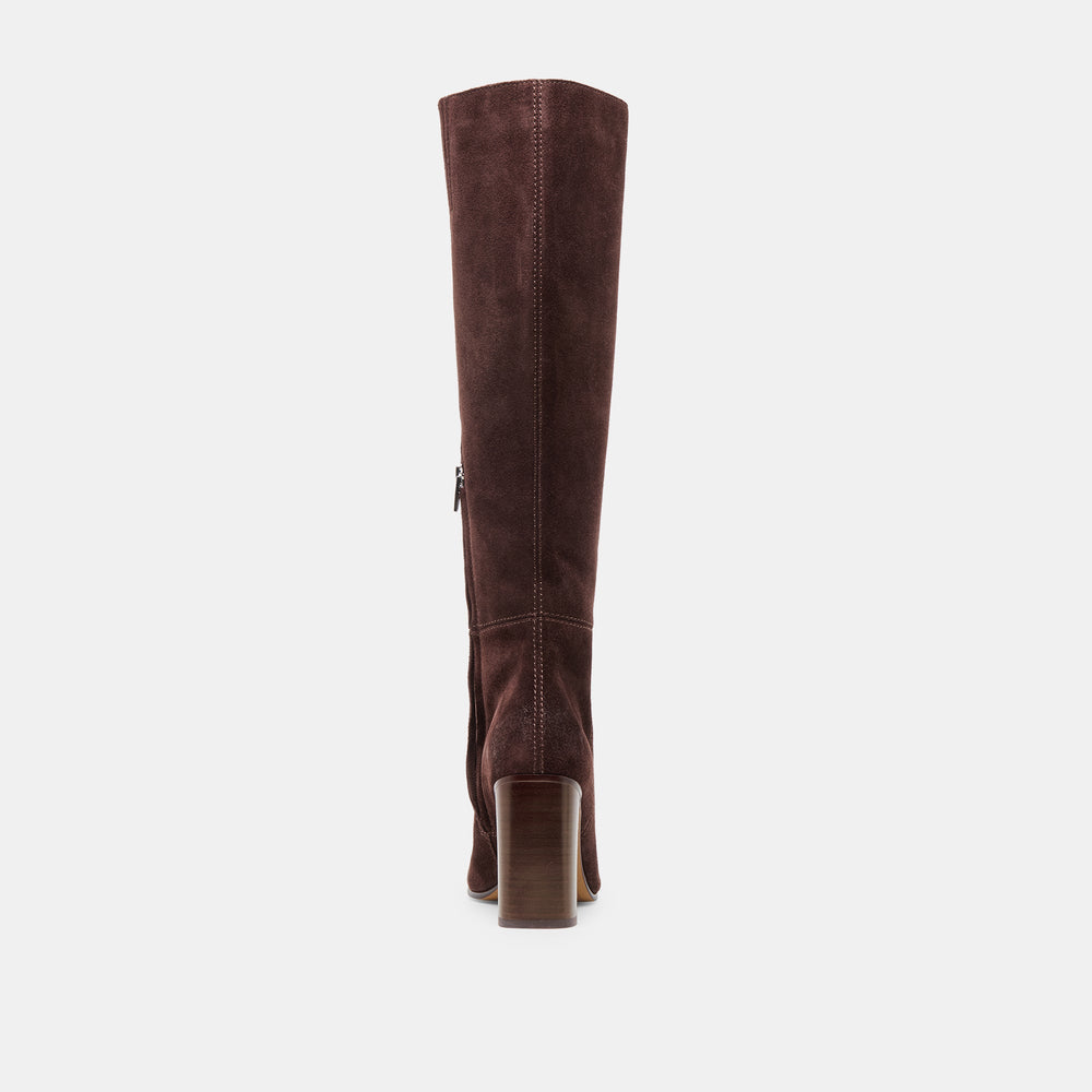 Dolce Vita SHOES | Hudsin Wide Calf Mahogany Suede Boots