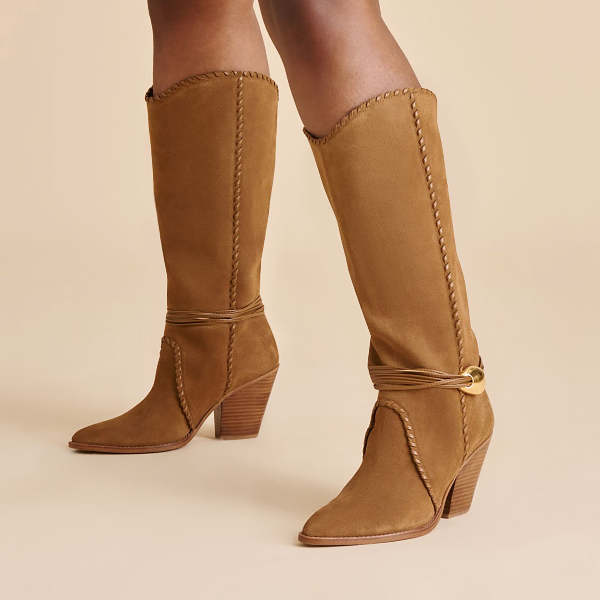 Dolce Vita SHOES | Jody Lt Brown Suede Wide Calf Boots