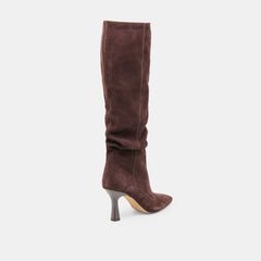 Dolce Vita SHOES | Lousa Mahogany Suede Wide Calf Boots