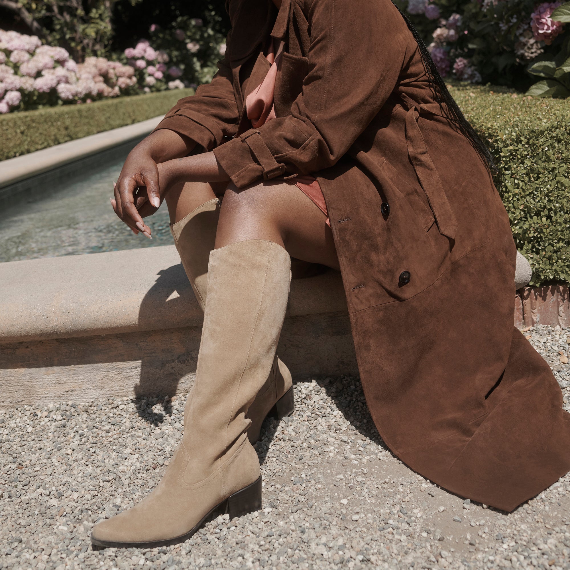 Dolce Vita SHOES | Virona H2O Waterproof Dk Taupe Suede Wide Calf Boots