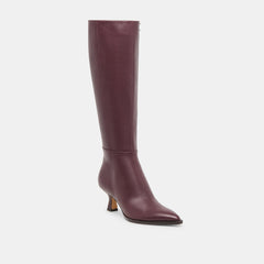 Dolce Vita SHOES | Auggie Wine Leather Wide Calf Boots