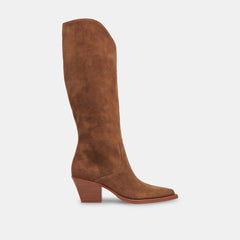 Dolce Vita SHOES | RAJ Wide Calf Boots Brown Suede | Women's Brown Suede Knee-High Boots
 – Dolce Vita