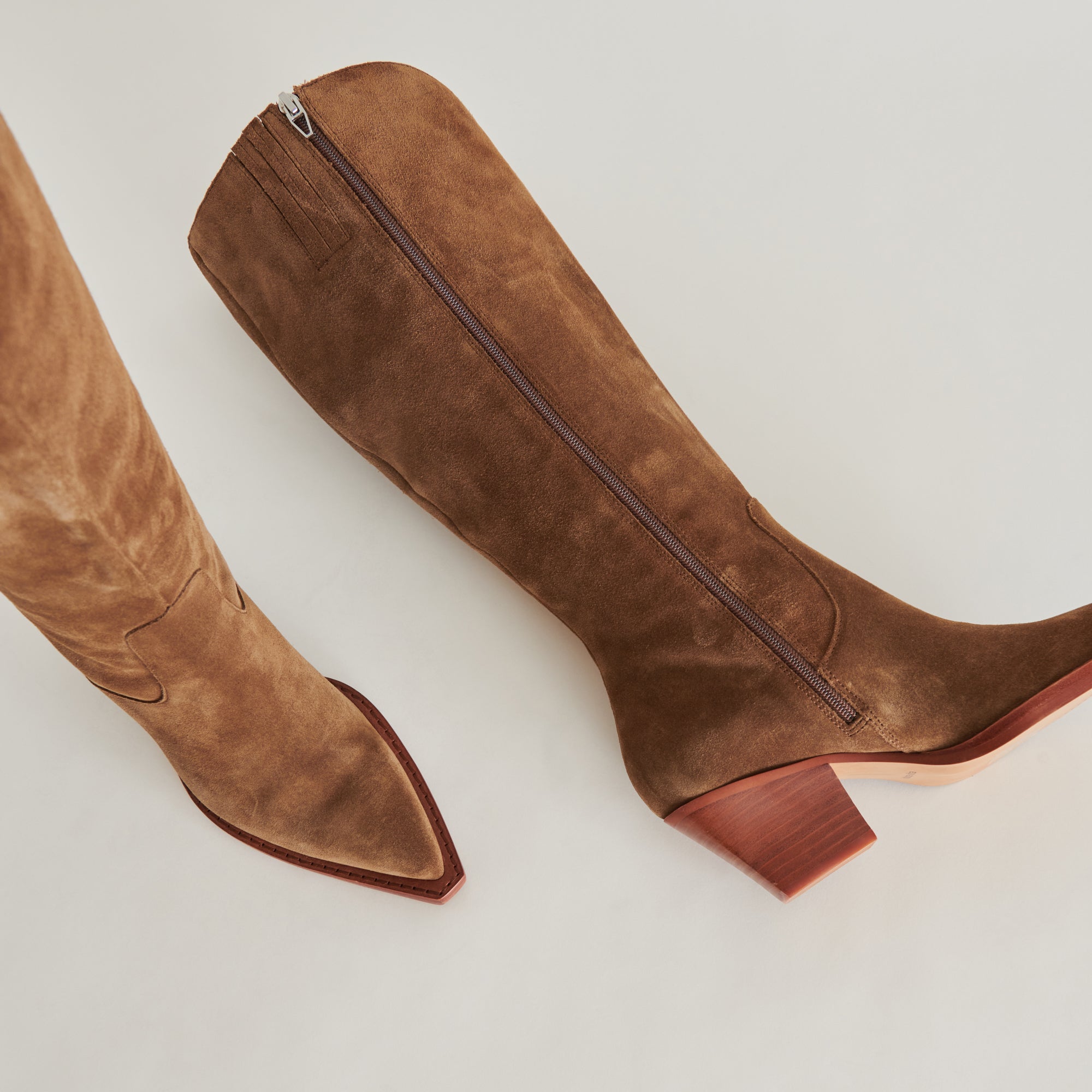 Dolce Vita SHOES | RAJ Wide Calf Boots Brown Suede | Women's Brown Suede Knee-High Boots
 – Dolce Vita