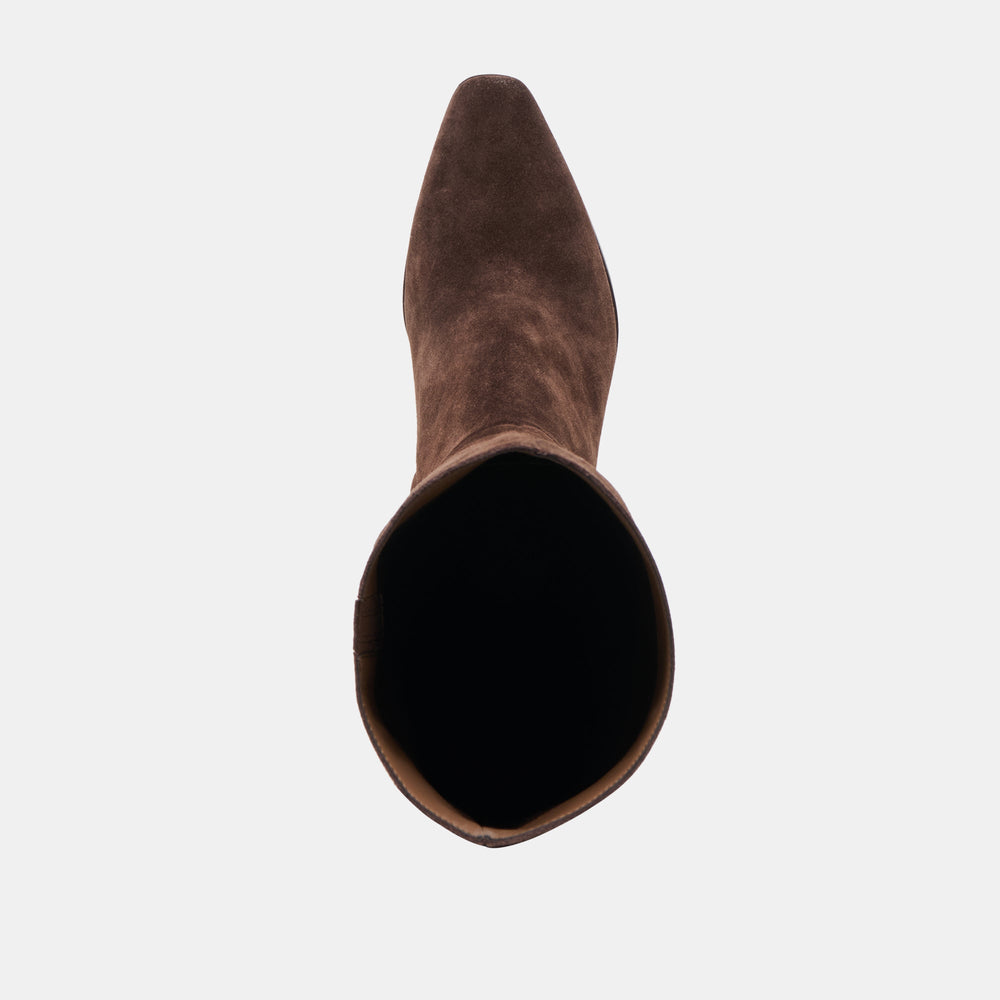 Dolce Vita SHOES | Emmi Dk Brown Suede Wide Calf Boots