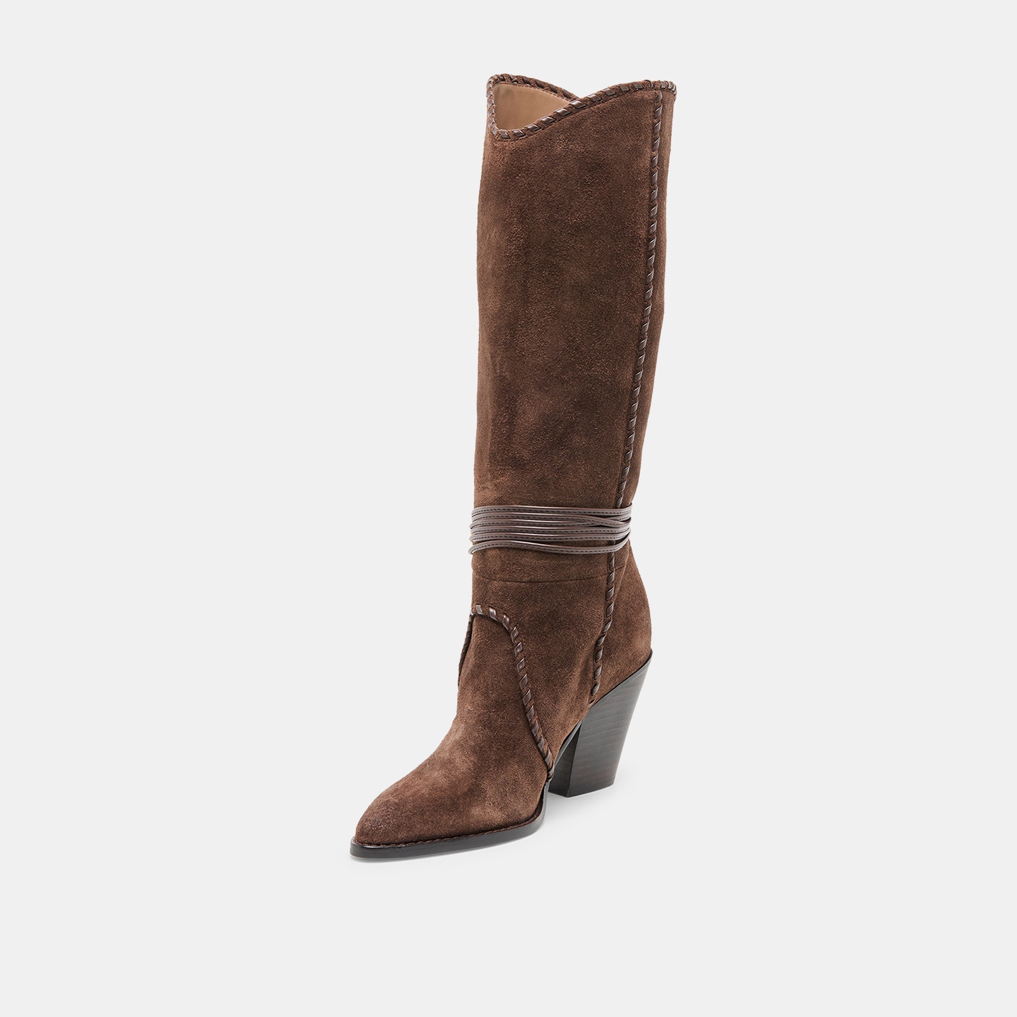 Dolce Vita SHOES | Jody Dk Brown Suede Wide Calf Boots