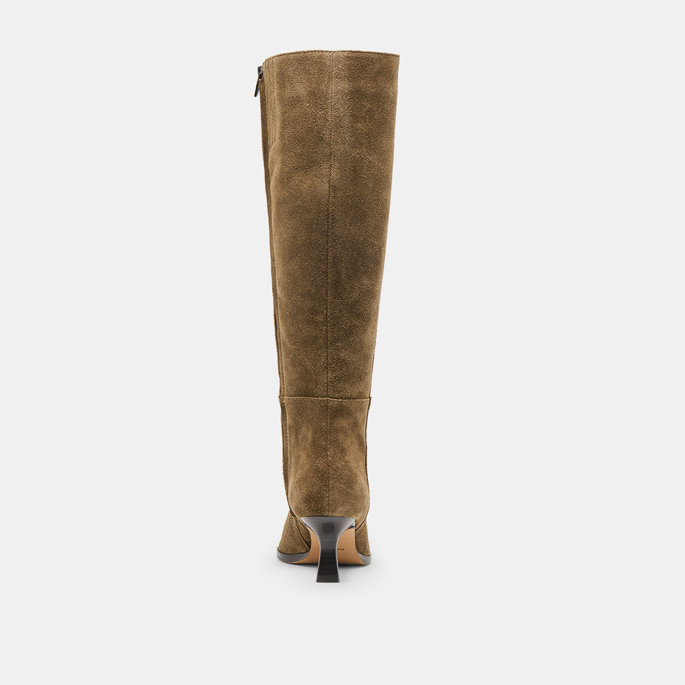 Dolce Vita SHOES | Auggie Olive Suede Wide Calf Boots