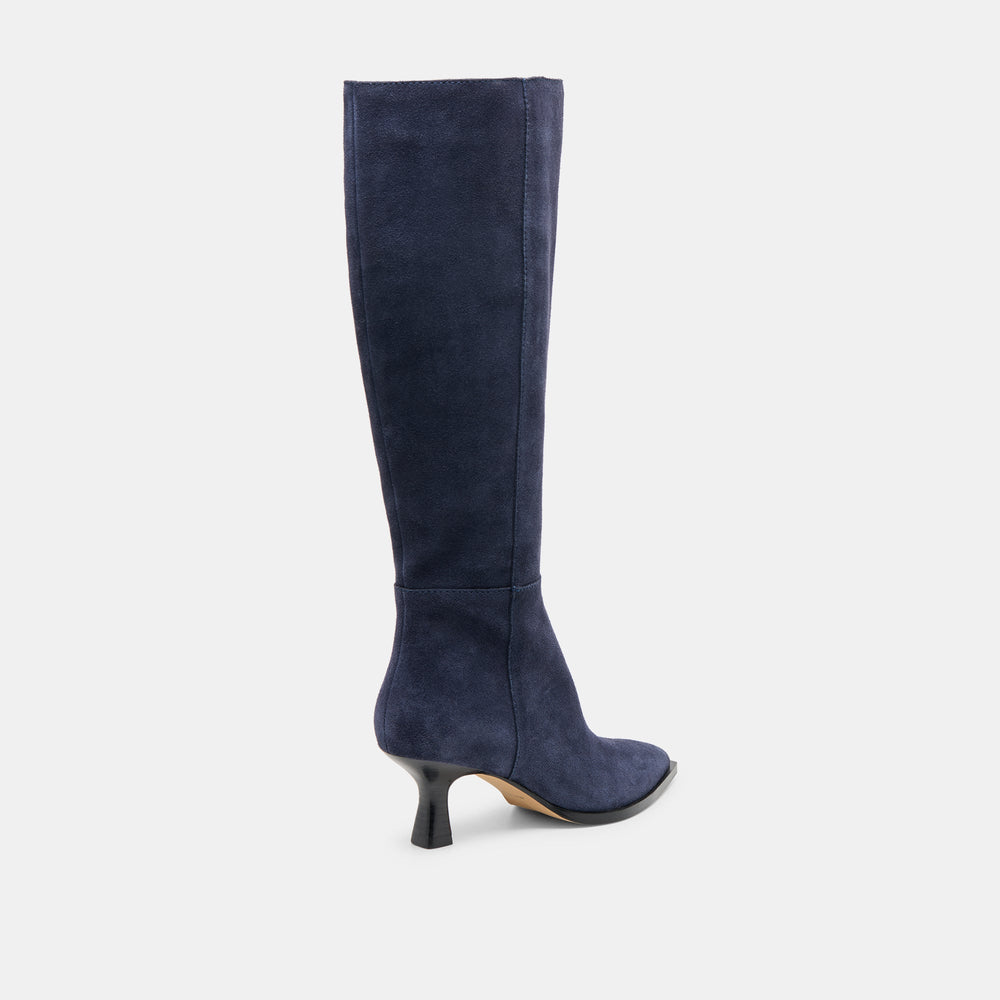 Dolce Vita SHOES | Auggie Navy Suede Wide Calf Boots