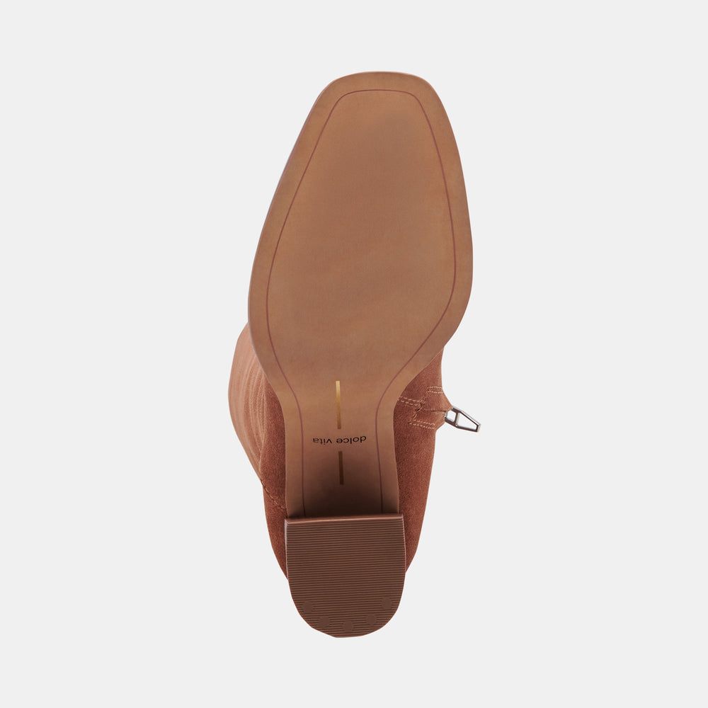 Dolce Vita SHOES | FYNN Wide Calf Boots DK Brown Suede | Brown Suede Knee-High Boots
 – Dolce Vita