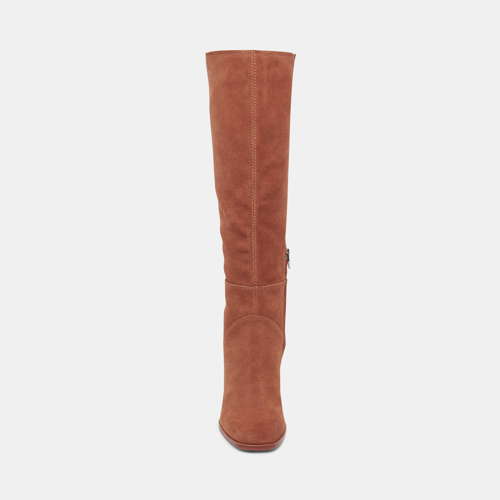 Dolce Vita SHOES | FYNN Wide Calf Boots DK Brown Suede | Brown Suede Knee-High Boots
 – Dolce Vita