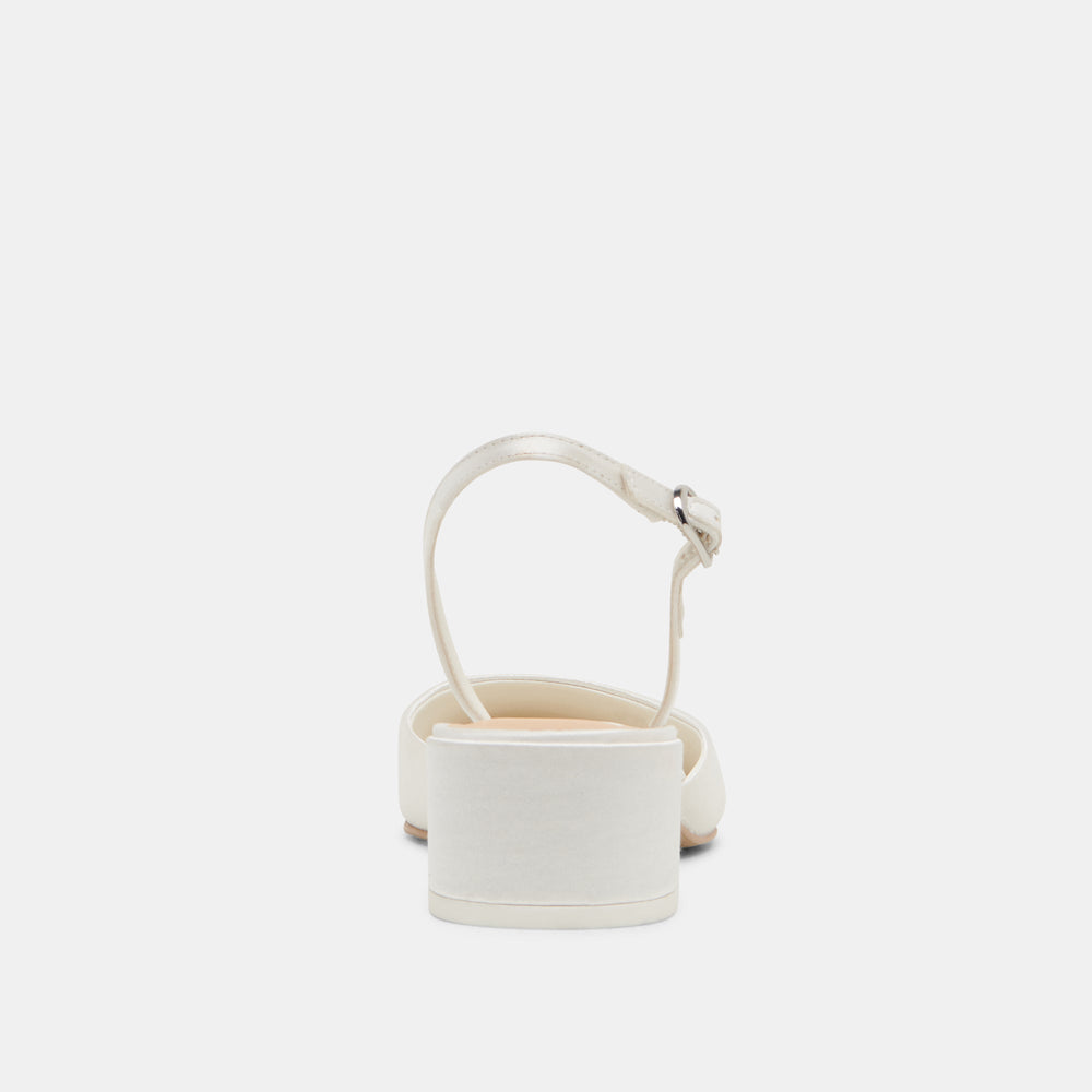 Dolce Vita SHOES | Carel Off White Satin Heels