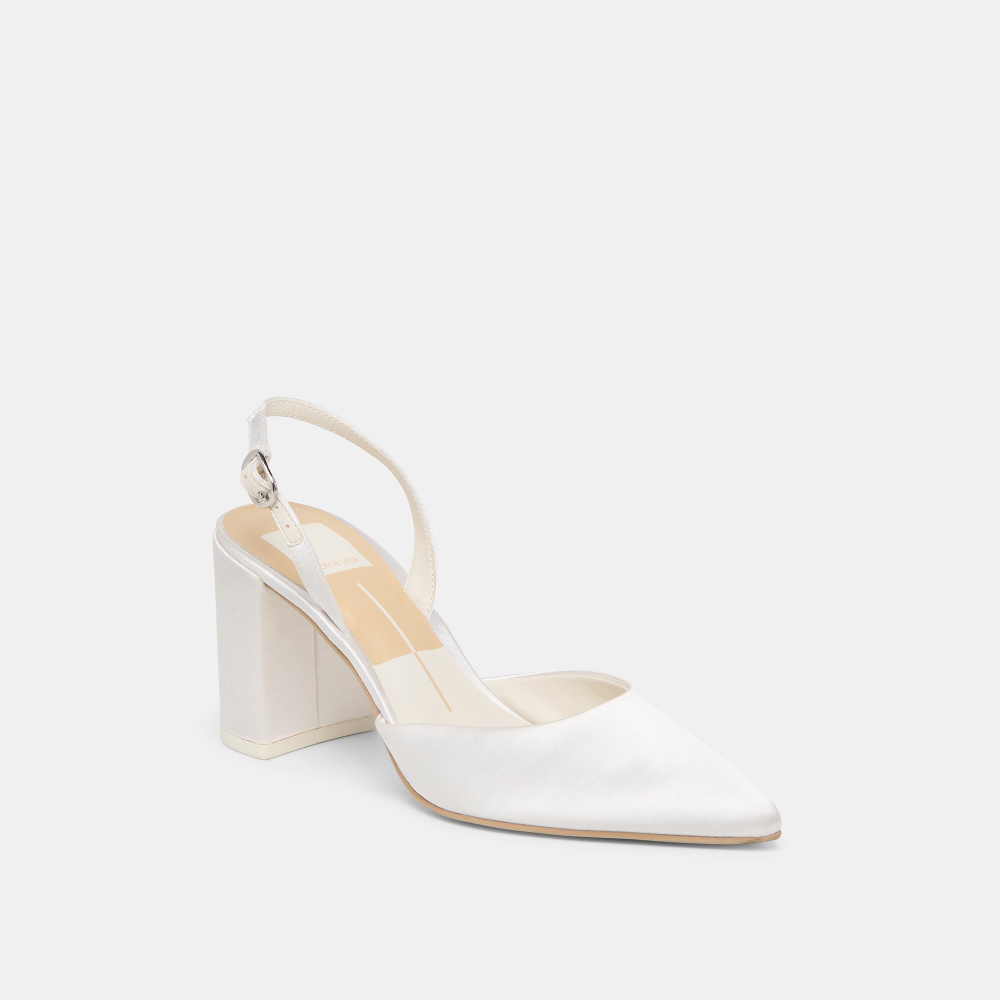 Dolce Vita SHOES | Carel True White Satin High Heels