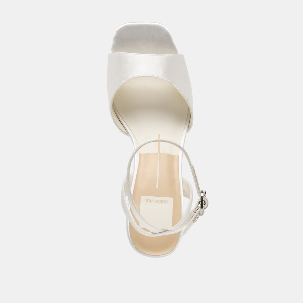 Dolce Vita SHOES | Felica White Satin Heels